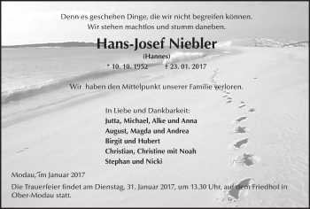 Traueranzeige von Hans Josef Niebler von Trauerportal Echo Online