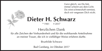 Traueranzeige von Dieter H. Schwarz von  Camberger Anzeiger