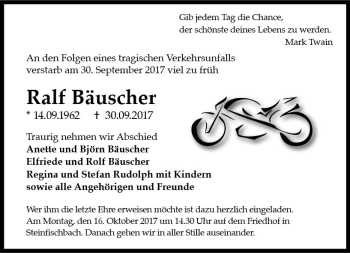 Traueranzeige von Ralf Bäuscher von  Camberger Anzeiger