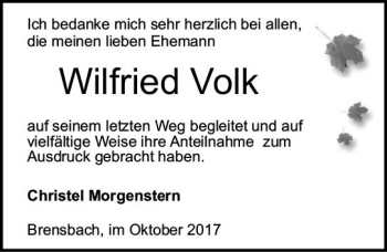Traueranzeige von Wilfried Volk von Trauerportal Echo Online