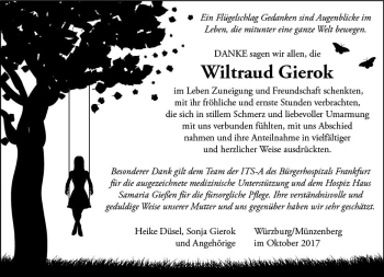 Traueranzeige von Wiltraud Gierok von  Gießener Anzeiger