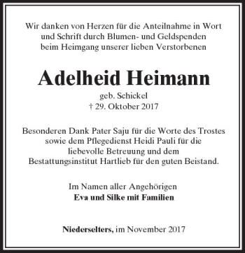 Traueranzeige von Adelheid Heimann von  Camberger Anzeiger