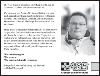 Traueranzeige von Christian Korda von Trauerportal Rhein Main Presse
