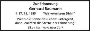 Traueranzeige von Gerhard Baumann von Trauerportal Rhein Main Presse