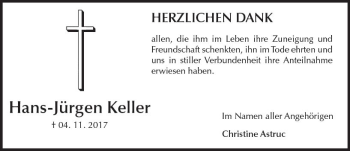 Traueranzeige von Hans-Jürgen Keller von Trauerportal Rhein Main Presse