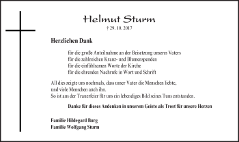 Traueranzeige von Helmut Sturm von Trauerportal Echo Online