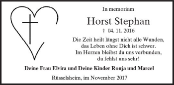 Traueranzeige von Horst Stephan von Trauerportal Rhein Main Presse