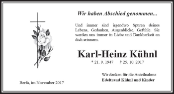Traueranzeige von Karl-Heinz Kühn von VRM Trauer