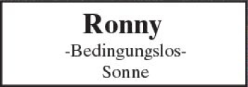 Traueranzeige von Ronny  von Trauerportal Echo Online