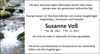Traueranzeige von Susanne Voß von  Kreisanzeiger