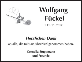Traueranzeige von Wolfgang Fückel von Trauerportal Rhein Main Presse