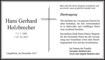 Traueranzeige von Hans Gerhard Holzbrecher von VRM Trauer