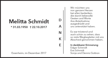 Traueranzeige von Melitta Schmidt von Trauerportal Rhein Main Presse