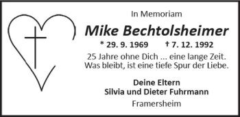 Traueranzeige von Mike Bechtolsheimer von Trauerportal Rhein Main Presse