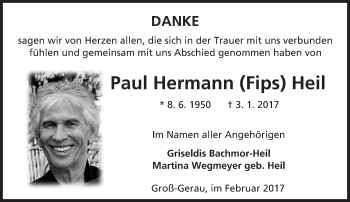 Traueranzeige von Paul Hermann Heil von Trauerportal Echo Online