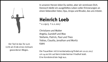 Traueranzeige von Heinrich Loeb von Trauerportal Rhein Main Presse