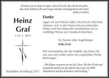 Traueranzeige von Heinz Graf von Trauerportal Echo Online