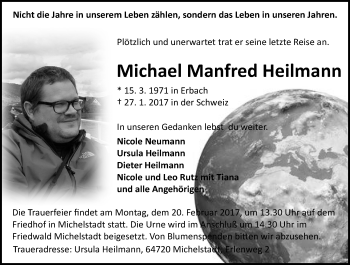Traueranzeige von Michael Manfred Heilmann von Trauerportal Echo Online