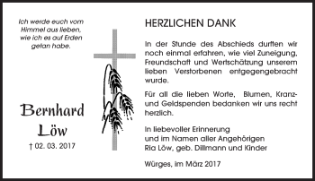 Traueranzeige von Bernhard Löw von  Camberger Anzeiger