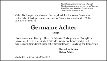 Traueranzeige von Germaine Achter von Trauerportal Rhein Main Presse Traueranzeige von Germaine Achter von Trauerportal Rhein Main Presse