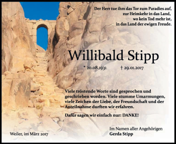 Traueranzeige von Willibald Stipp von Trauerportal Rhein Main Presse