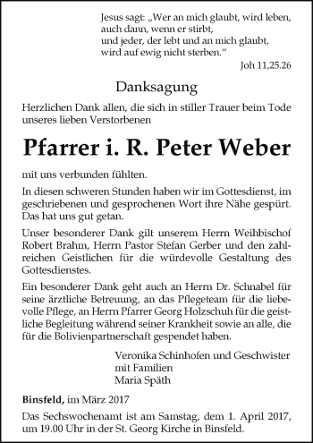 Traueranzeige von Peter Weber von Trauerportal Rhein Main Presse