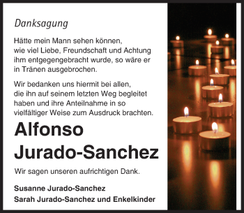 Traueranzeige von Alfonso Jurado-Sanchez von  Usinger Anzeiger