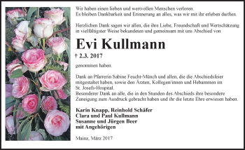 Traueranzeige von Evi Kullmann von Trauerportal Rhein Main Presse