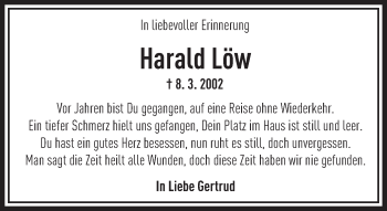 Traueranzeige von Harald Löw von  Usinger Anzeiger