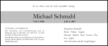 Traueranzeige von Michael Schmahl von Trauerportal Rhein Main Presse