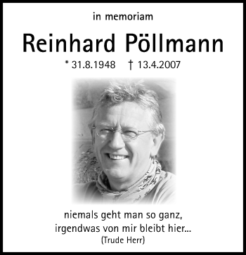 Traueranzeige von Reinhard Pöllmann von VRM Trauer