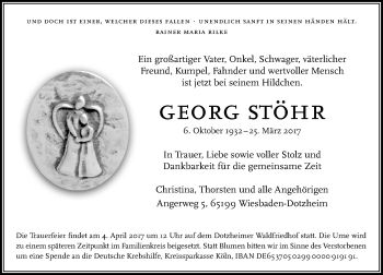 Traueranzeige von Georg Stöhr von Trauerportal Rhein Main Presse