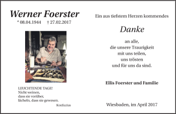 Traueranzeige von Werner Foerster von Trauerportal Rhein Main Presse Traueranzeige von Werner Foerster von Trauerportal Rhein Main Presse
