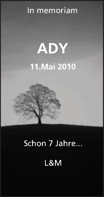 Traueranzeige von Ady  von Trauerportal Rhein Main Presse
