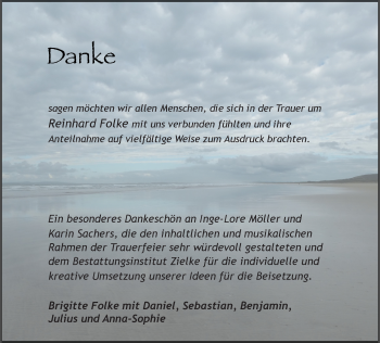 Traueranzeige von Reinhard Folke von VRM Trauer