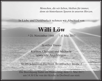 Traueranzeige von Willi Löw von  Usinger Anzeiger