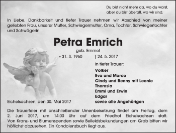 Traueranzeige von Petra Emrich von  Kreisanzeiger