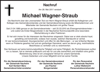 Traueranzeige von Michael Wagner-Straub von Trauerportal Rhein Main Presse