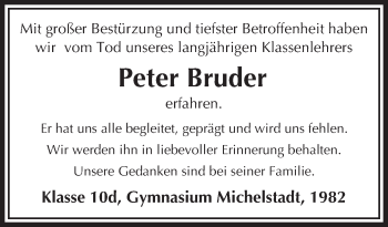 Traueranzeige von Peter Bruder von Trauerportal Echo Online