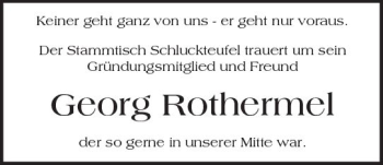 Traueranzeige von Georg Rothermel von Trauerportal Echo Online