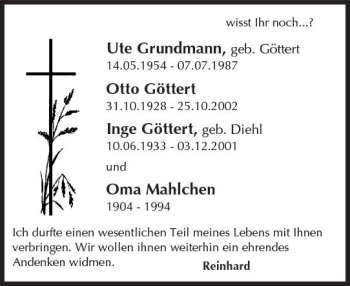 Traueranzeige von Andenken  von Trauerportal Echo Online