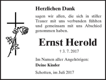 Traueranzeige von Ernst Herold von  Kreisanzeiger