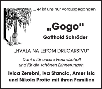Traueranzeige von Gotthold Schröder von  Kreisanzeiger