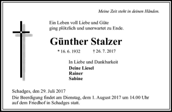 Traueranzeige von Günther Stolzer von VRM Trauer