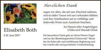 Traueranzeige von Elisabeth Both von Trauerportal Rhein Main Presse