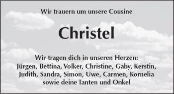Traueranzeige von Christel  von  Kreisanzeiger