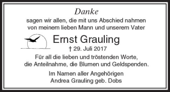 Traueranzeige von Ernst Grauling von  Camberger Anzeiger