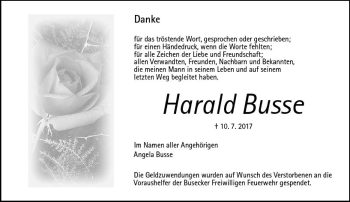 Traueranzeige von Harald Busse von  Gießener Anzeiger