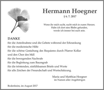 Traueranzeige von Hermann Hoegner von Trauerportal Rhein Main Presse