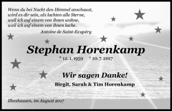 Traueranzeige von Stephan Horenkamp von VRM Trauer